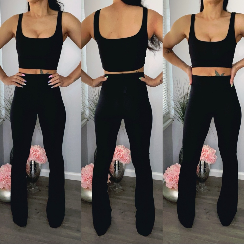 PrettyLittleThing black two-piece set - Size XS